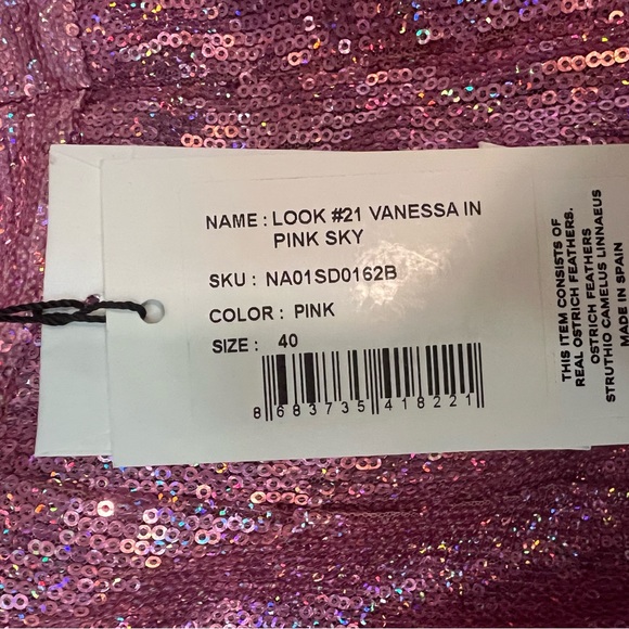 The New Arrivals Ilykaz Ozel - Vanessa Feather Sequin Mini Dress| Size 40 - Picture 4 of 4